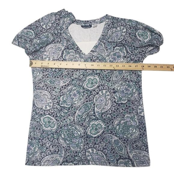 Basic Editions Floral Paisley Shirt Cotton Blend Sz S Retro Y2K Mallcore 2010s - Picture 5 of 7